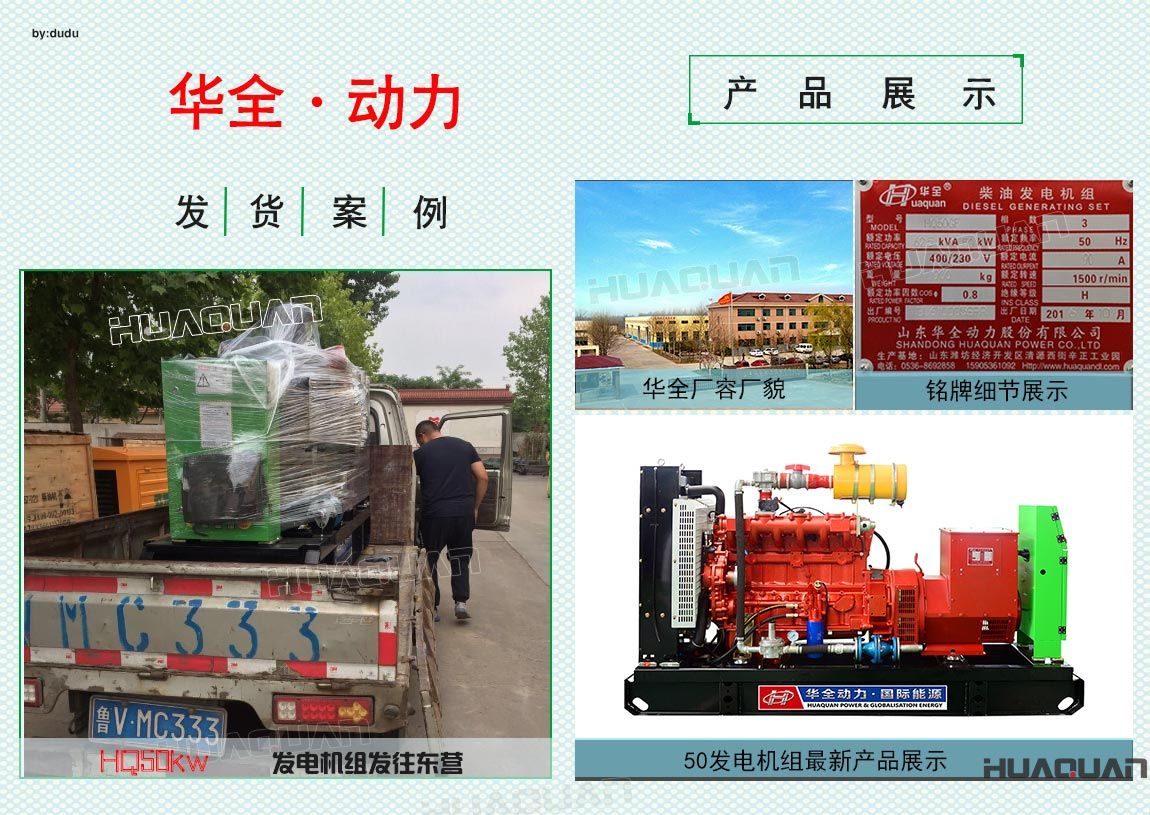 6月16日東營客戶在華全采購的50kw發電機組出廠